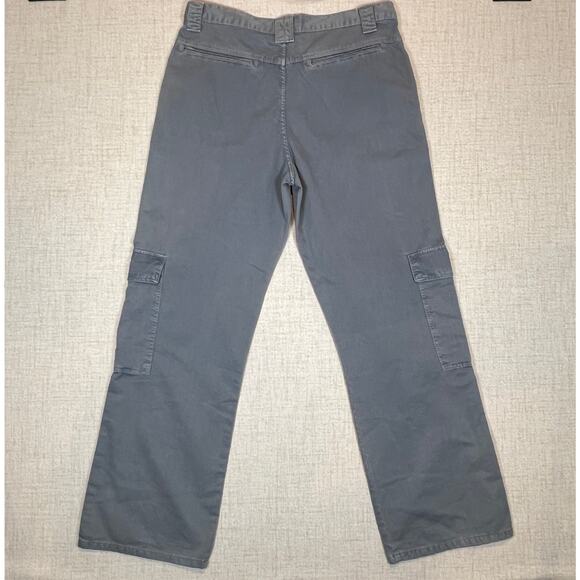 Zara Women’s Trf Cargo Pants Size 10 Light Blue Wide Leg Multi Pocketed - Picture 3 of 9